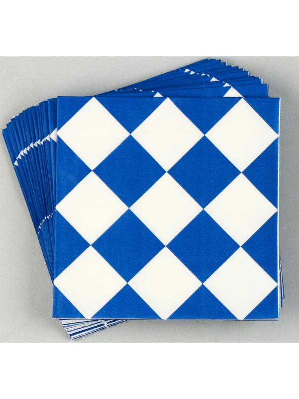 Салфетки бумажные «Синие ромбики» 33х33 см, набор 20 шт.