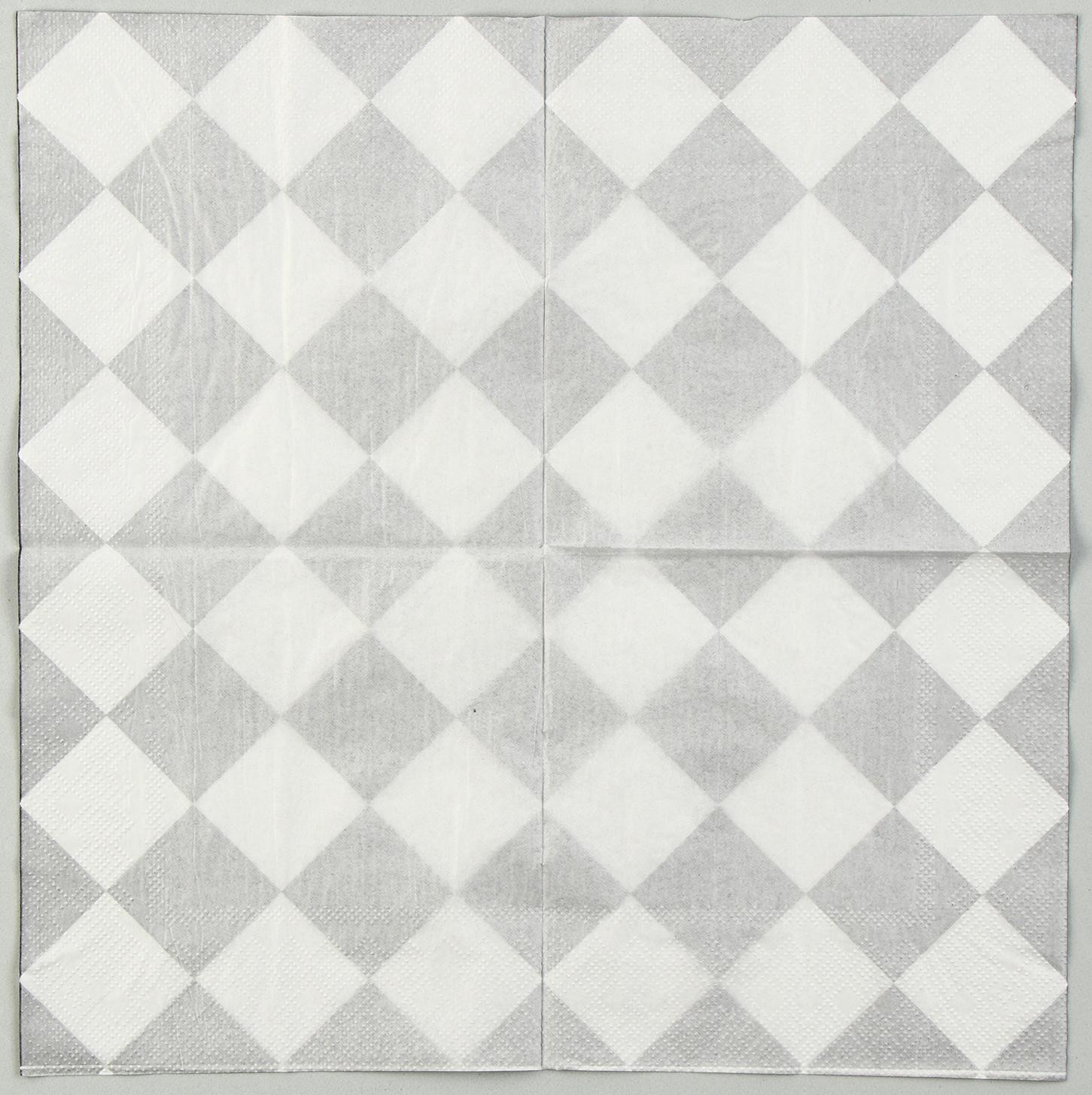 Салфетки бумажные «Чёрные ромбики» 33х33 см, набор 20 шт.