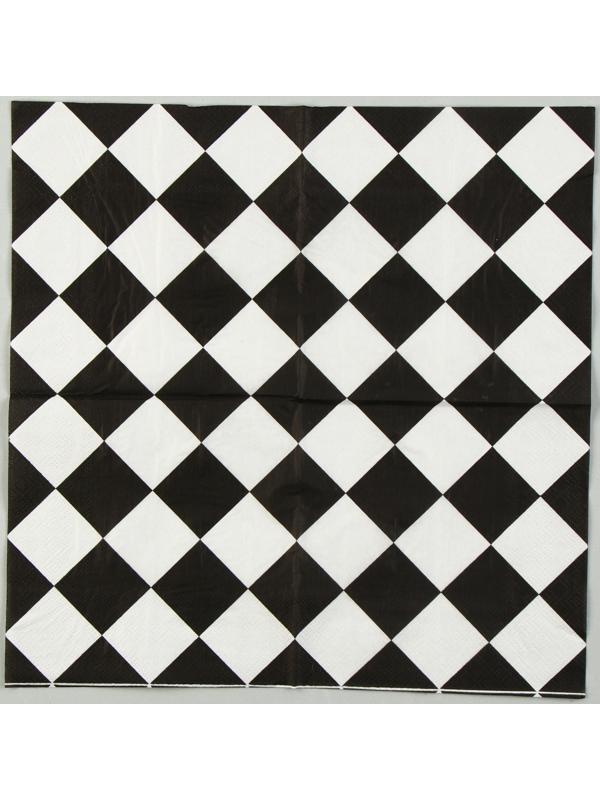 Салфетки бумажные «Чёрные ромбики» 33х33 см, набор 20 шт.