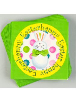 Салфетки бумажные «Светлой Пасхи» белый кролик, 33х33 см, набор 20 шт.