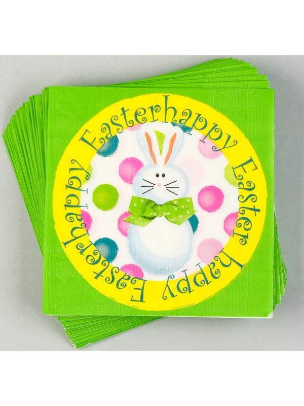 Салфетки бумажные «Светлой Пасхи» белый кролик, 33х33 см, набор 20 шт.