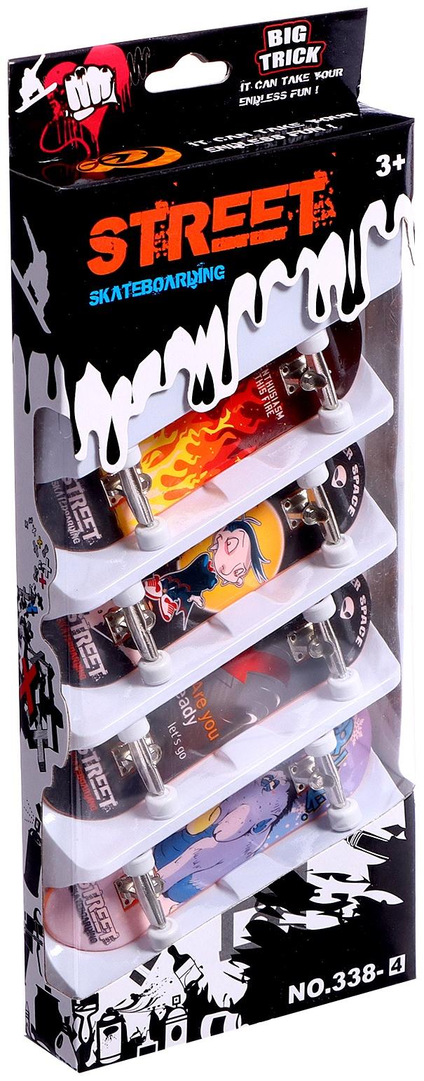 Набор фингербордов «Уличный скейтер», 4 штуки, цвет МИКС