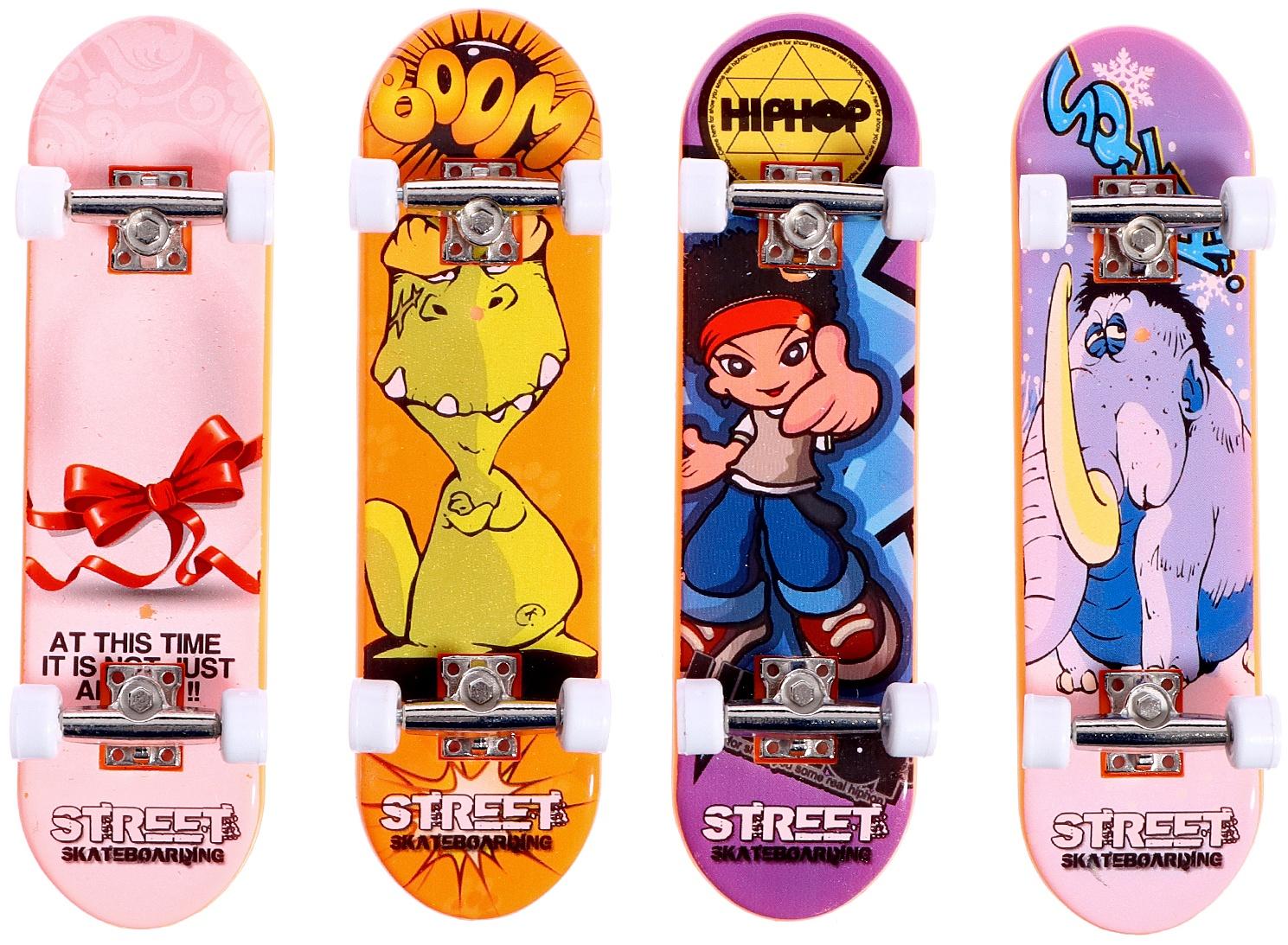 Набор фингербордов «Уличный скейтер», 4 штуки, цвет МИКС