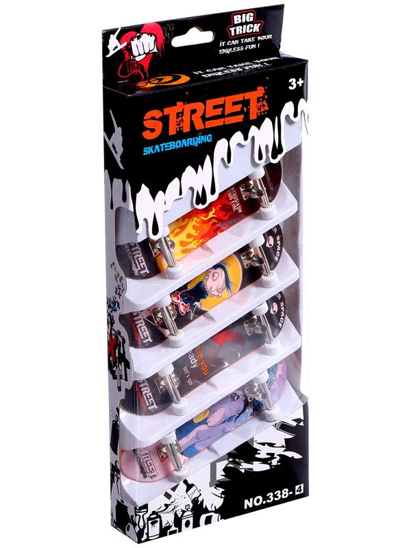 Набор фингербордов «Уличный скейтер», 4 штуки, цвет МИКС