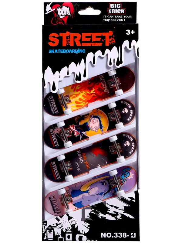 Набор фингербордов «Уличный скейтер», 4 штуки, цвет МИКС