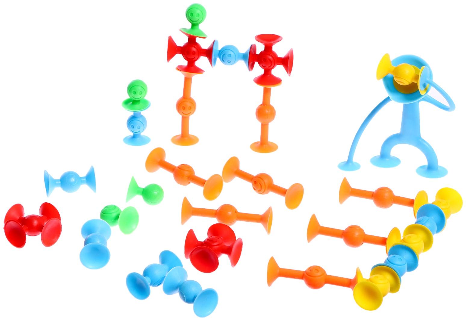 Конструктор «Весёлые присоски», 28 деталей, цвет МИКС