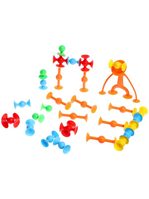 Конструктор «Весёлые присоски», 28 деталей, цвет МИКС