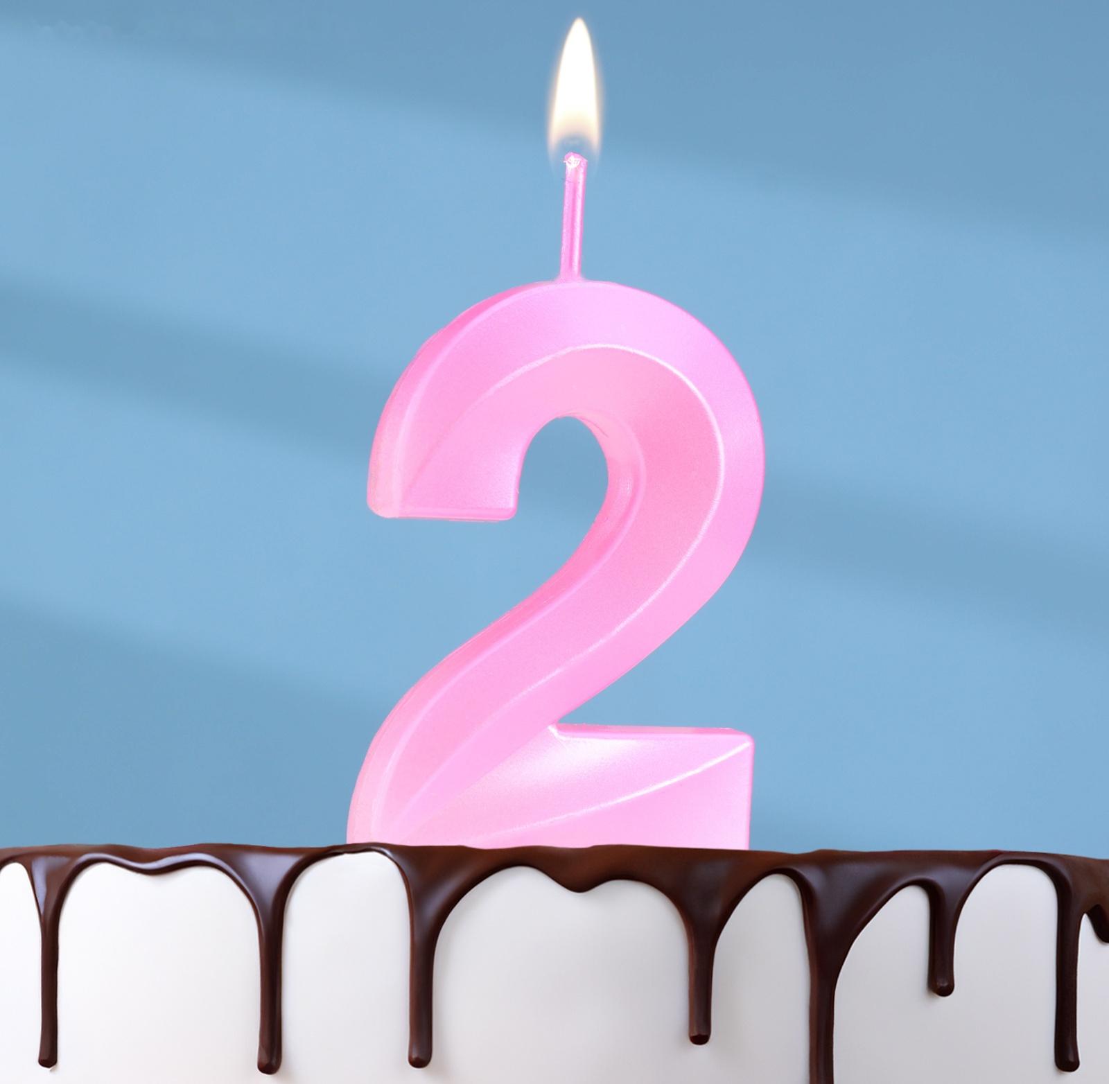 Свеча в торт на шпажке «Грань», цифра 