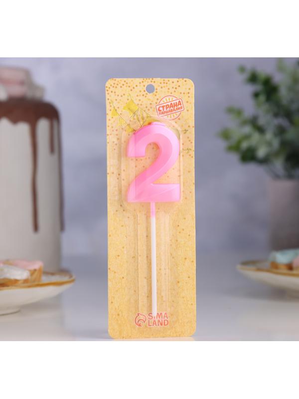 Свеча в торт на шпажке «Грань», цифра 