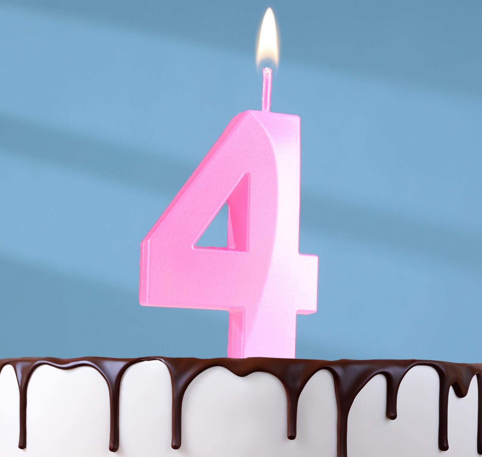 Свеча в торт на шпажке «Грань», цифра 