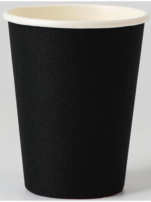 Стаканы бумажные, 6 шт, цвет черный