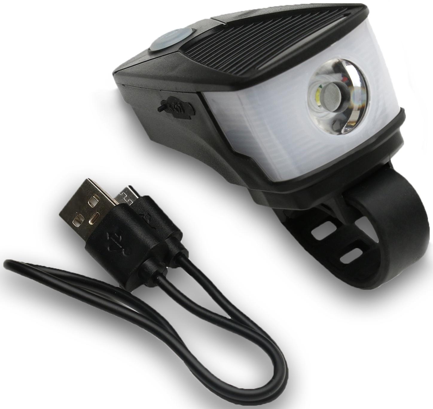 Фонарь велосипедный аккумуляторный, 300 лм, 1200 мАч, 5 Вт, LED, 4 режима