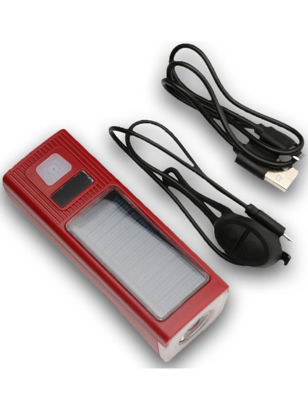 Фонарь велосипедный аккумуляторный,300 лм, 2000 мАч, 5 Вт,LED,3 режима,с сигналом,красный