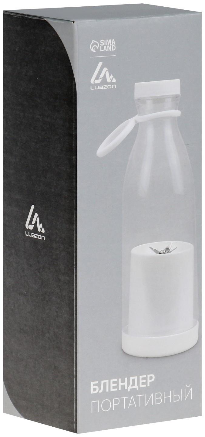 Блендер Luazon LBR-04, 40 Вт, 420 мл, портативный, АКБ, белый