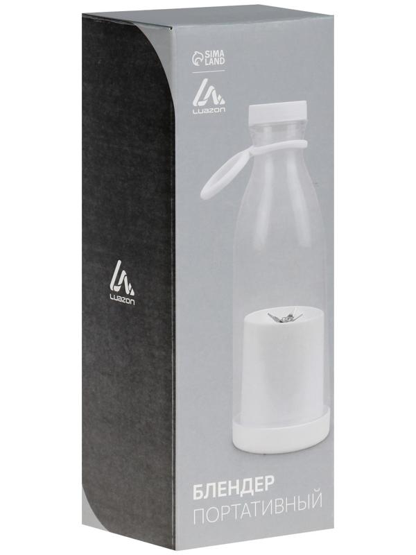 Блендер Luazon LBR-04, 40 Вт, 420 мл, портативный, АКБ, белый