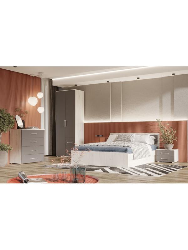 Шкаф 2х ств Фиеста, 800х510х2236, Графит/Дуб крафт белый