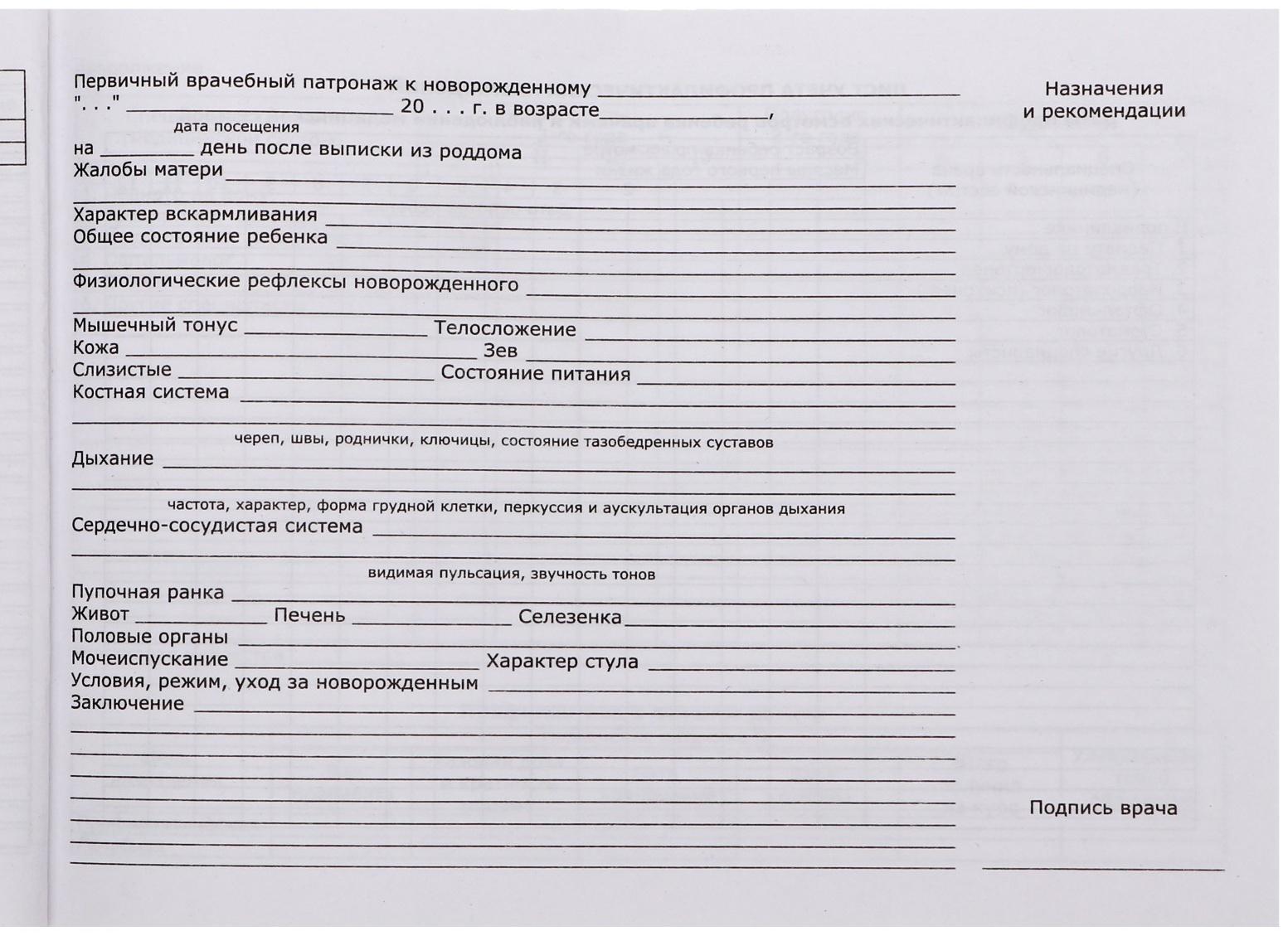 Медицинская карта ребёнка 