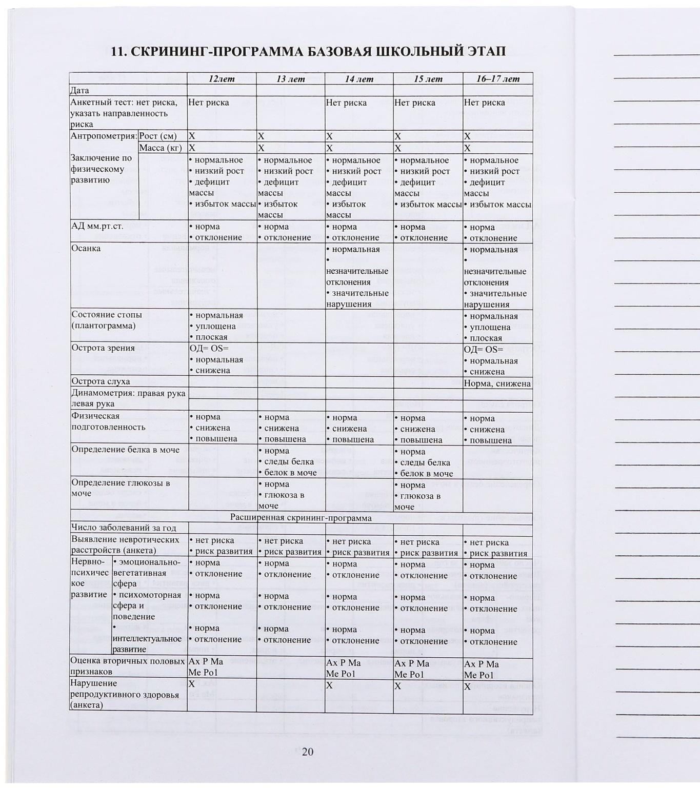 Медицинская карта ребёнка А4 