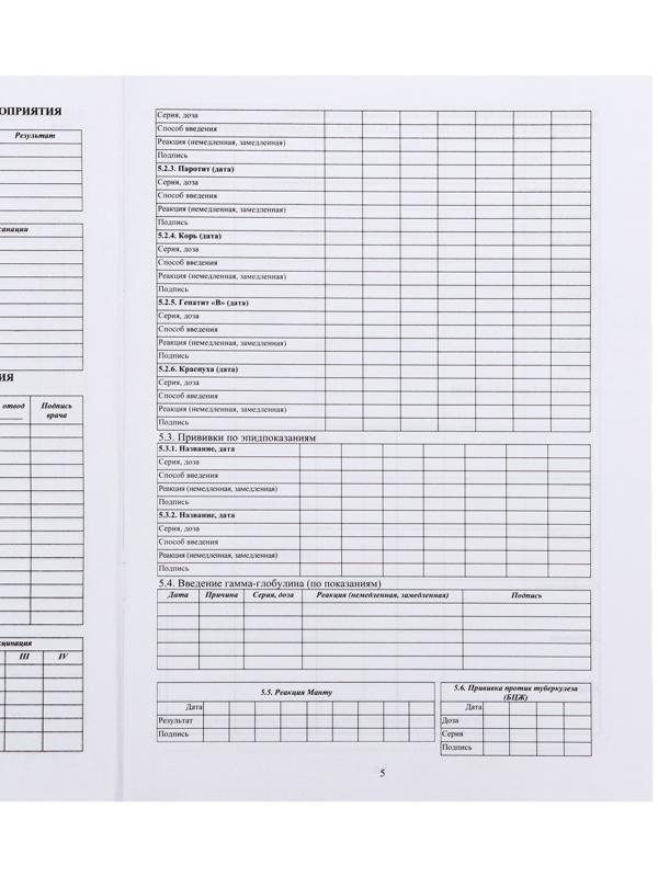 Медицинская карта ребёнка А4 