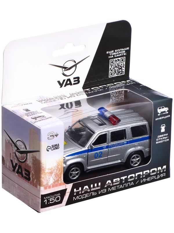 Машина металлическая «УАЗ Патриот. Полиция», инерция, 1:50