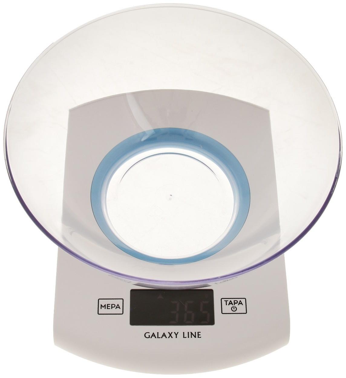 Весы кухонные Galaxy LINE GL 2803, электронные, до 5 кг, белые