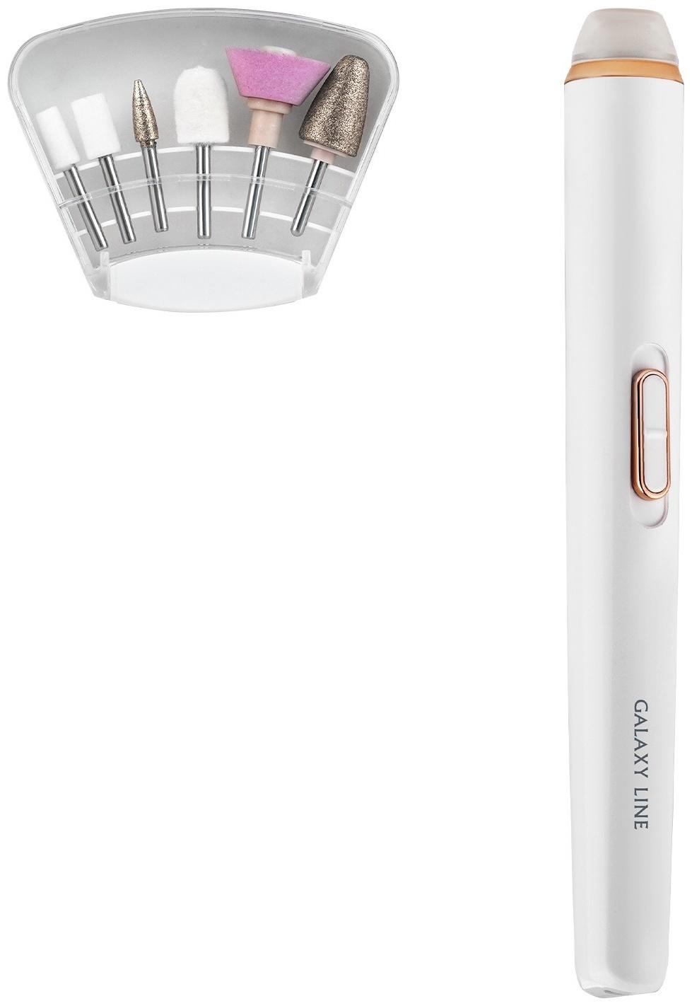 Аппарат для маникюра Galaxy LINE GL 4913, 0.5 Вт, 6 насадок, белый