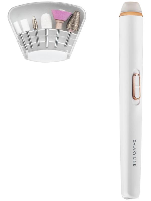Аппарат для маникюра Galaxy LINE GL 4913, 0.5 Вт, 6 насадок, белый