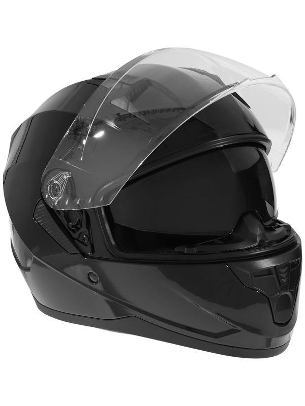 Шлем интеграл с двумя визорами, размер M (57-58), модель BLD-M67E, черный глянцевый