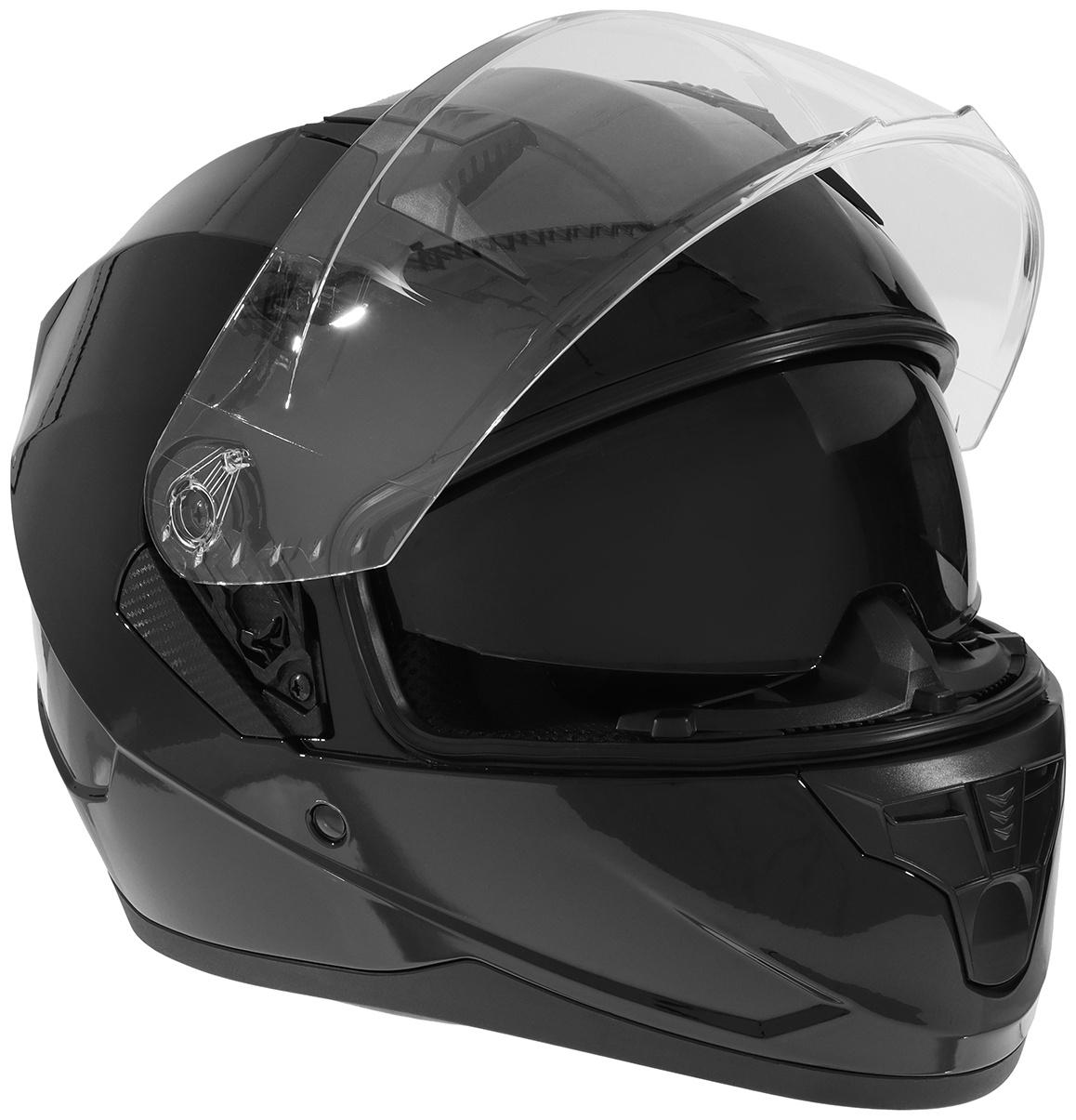 Шлем интеграл с двумя визорами, размер XL (60-61), модель BLD-M67E, черный глянцевый