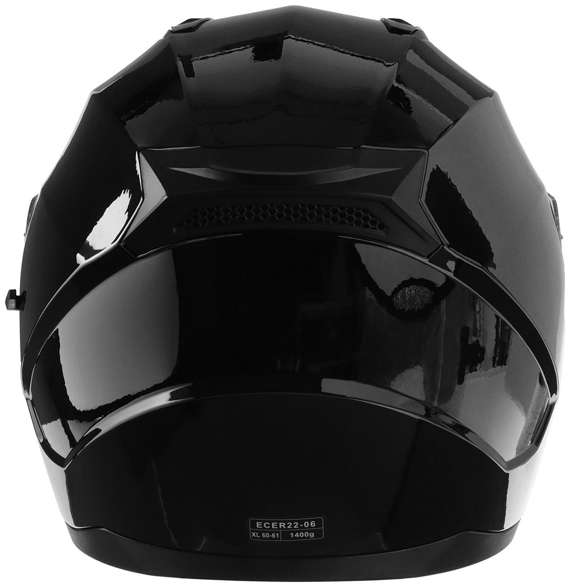 Шлем интеграл с двумя визорами, размер XL (60-61), модель BLD-M67E, черный глянцевый