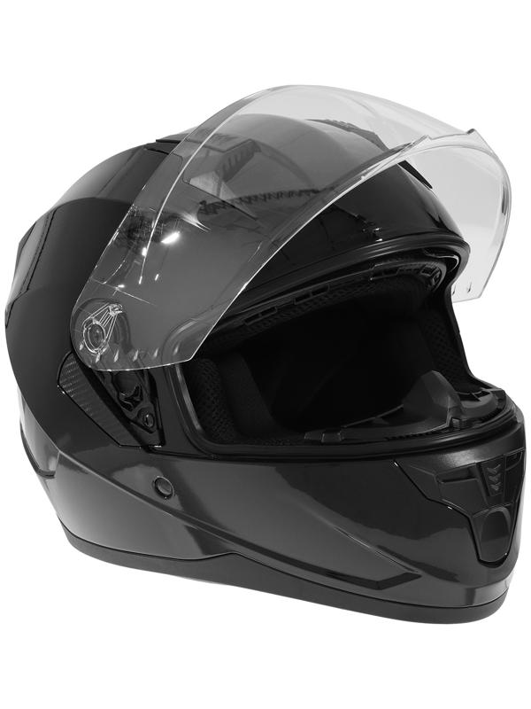 Шлем интеграл с двумя визорами, размер XL (60-61), модель BLD-M67E, черный глянцевый