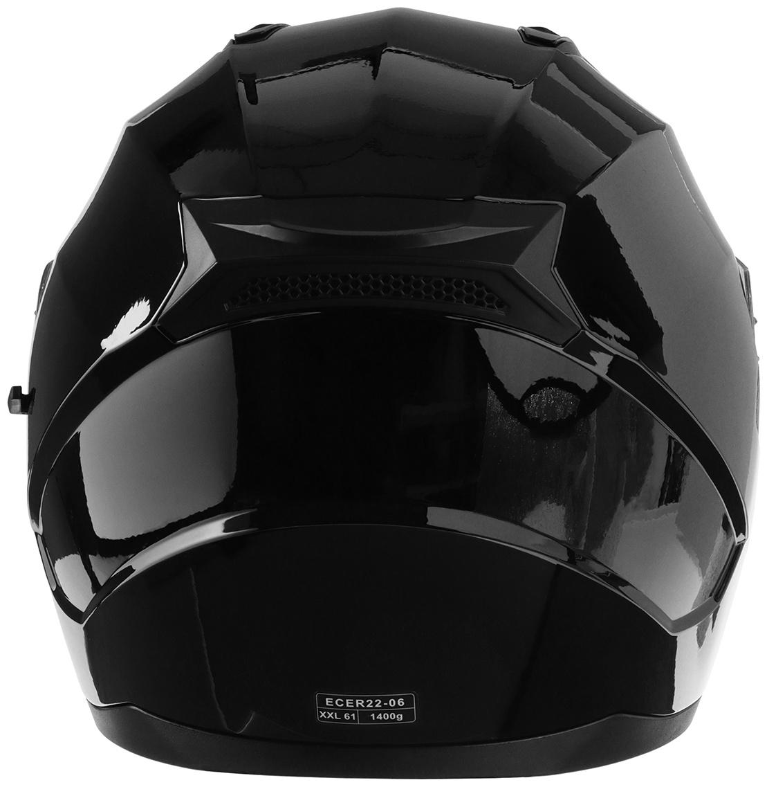 Шлем интеграл с двумя визорами, размер XXL (61), модель BLD-M67E, черный глянцевый
