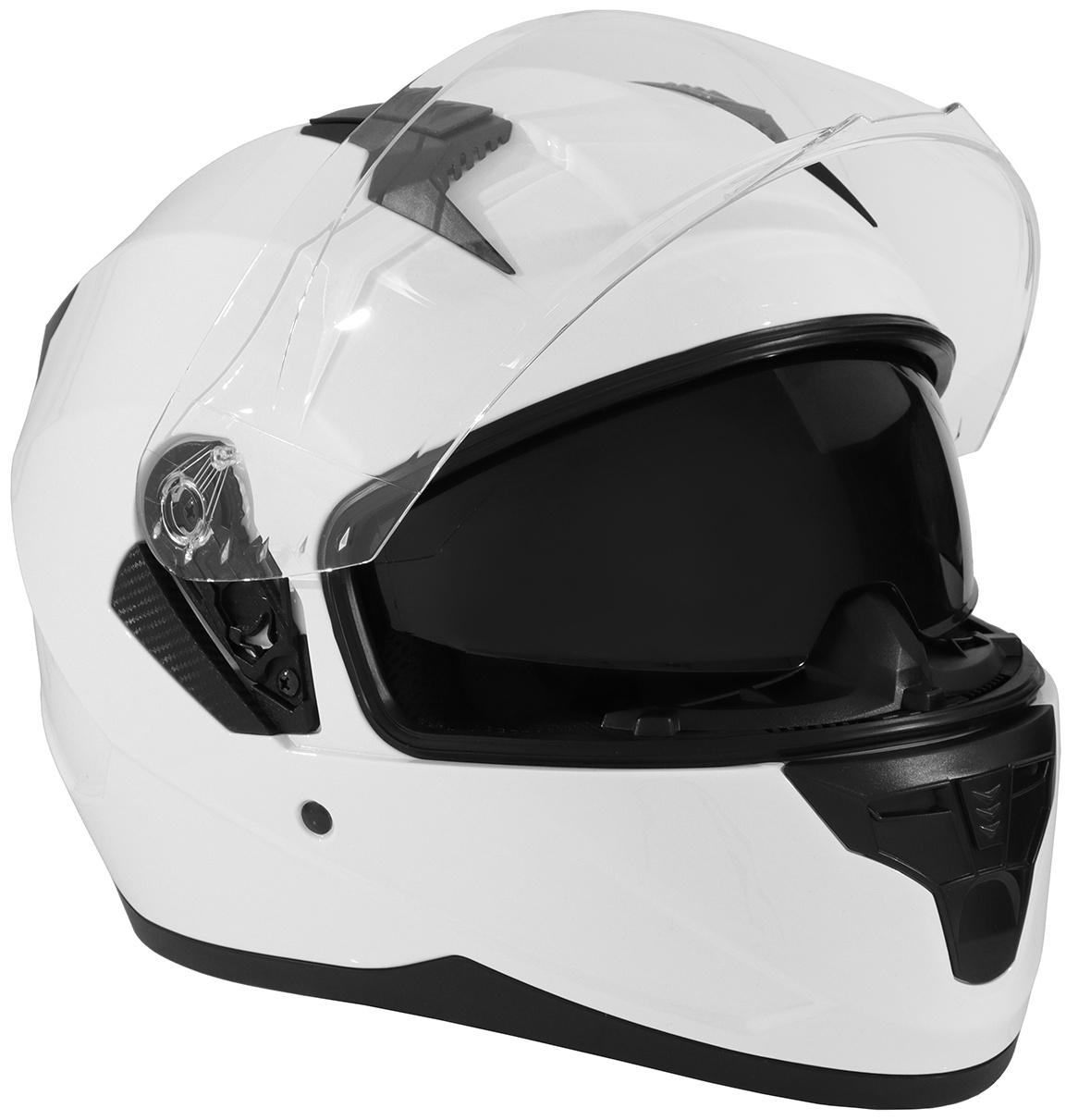 Шлем интеграл с двумя визорами, размер L (59-60), модель BLD-M67E, белый глянцевый