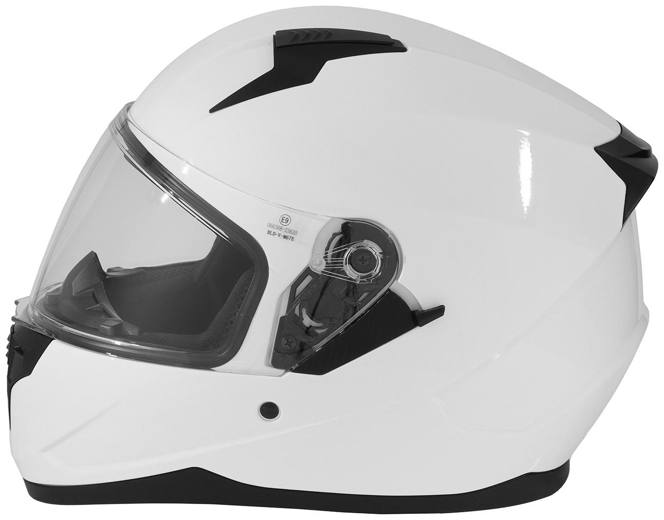 Шлем интеграл с двумя визорами, размер XL (60-61), модель BLD-M67E, белый глянцевый