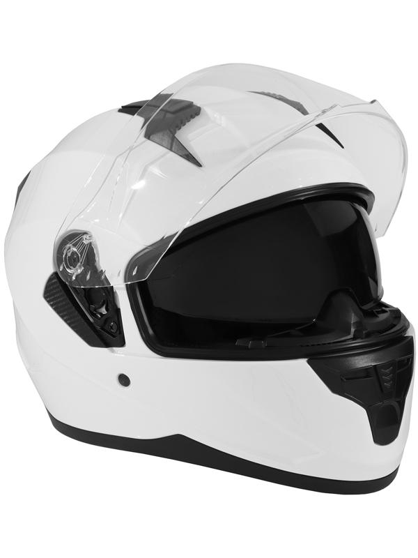 Шлем интеграл с двумя визорами, размер XXL (61), модель BLD-M67E, белый глянцевый