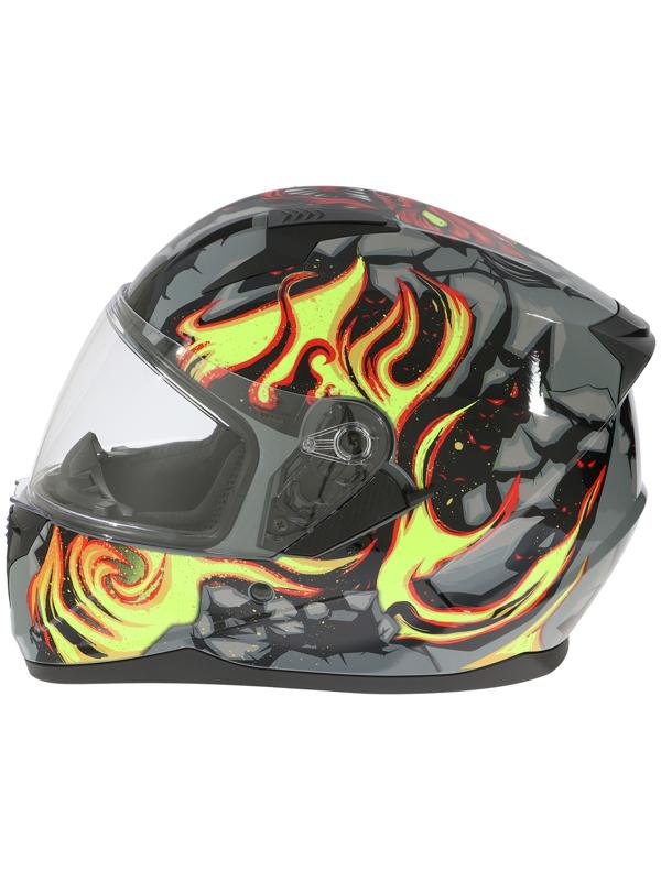 Шлем интеграл с двумя визорами, размер XS (53-54), модель BLD-M67E, черно-желтый