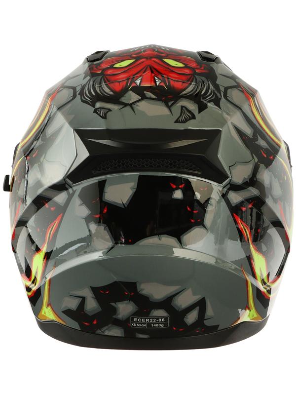 Шлем интеграл с двумя визорами, размер XS (53-54), модель BLD-M67E, черно-желтый