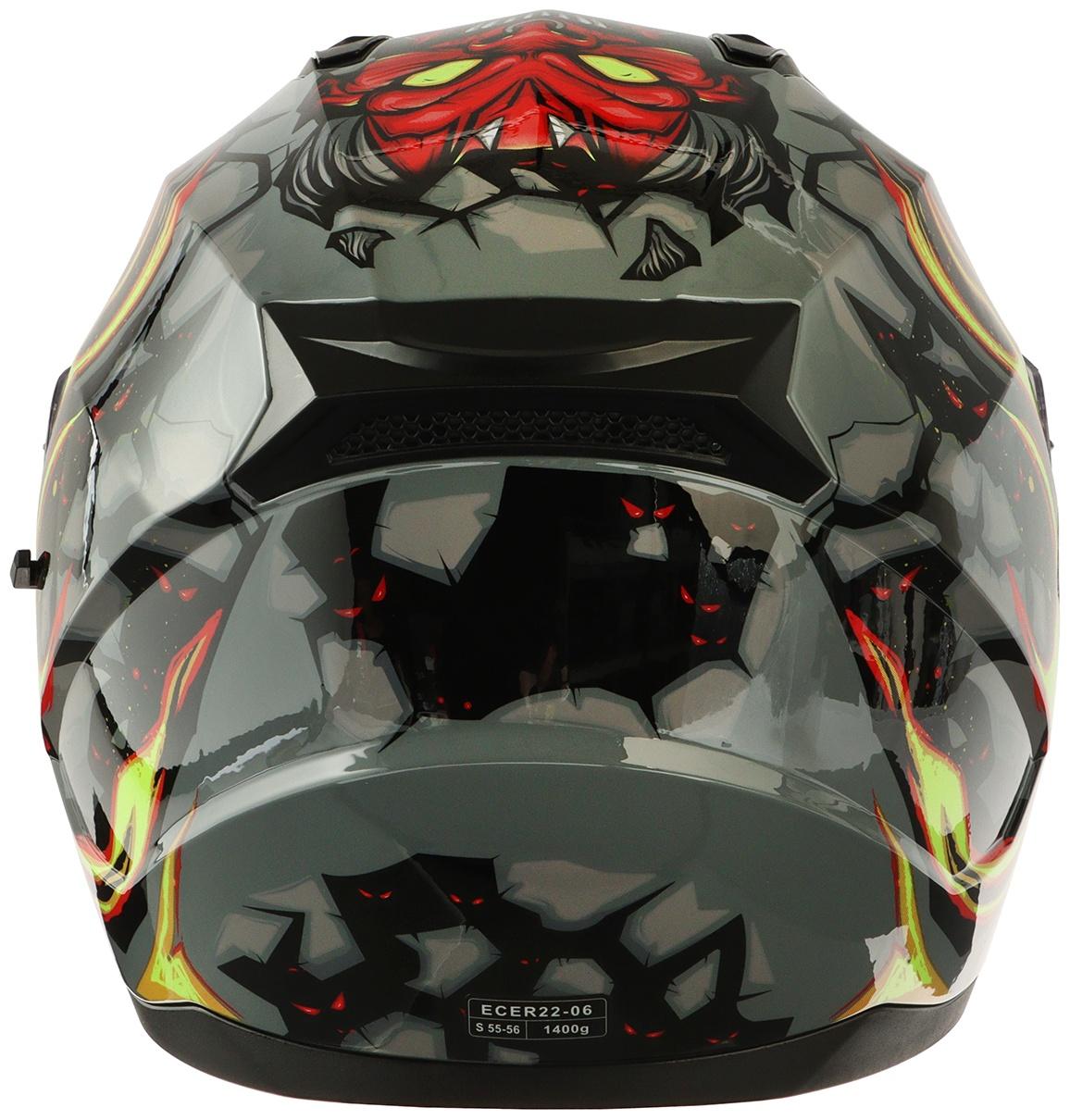 Шлем интеграл с двумя визорами, размер S (55-56), модель BLD-M67E, черно-желтый