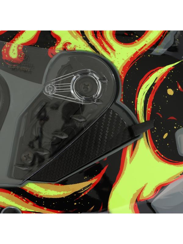 Шлем интеграл с двумя визорами, размер S (55-56), модель BLD-M67E, черно-желтый