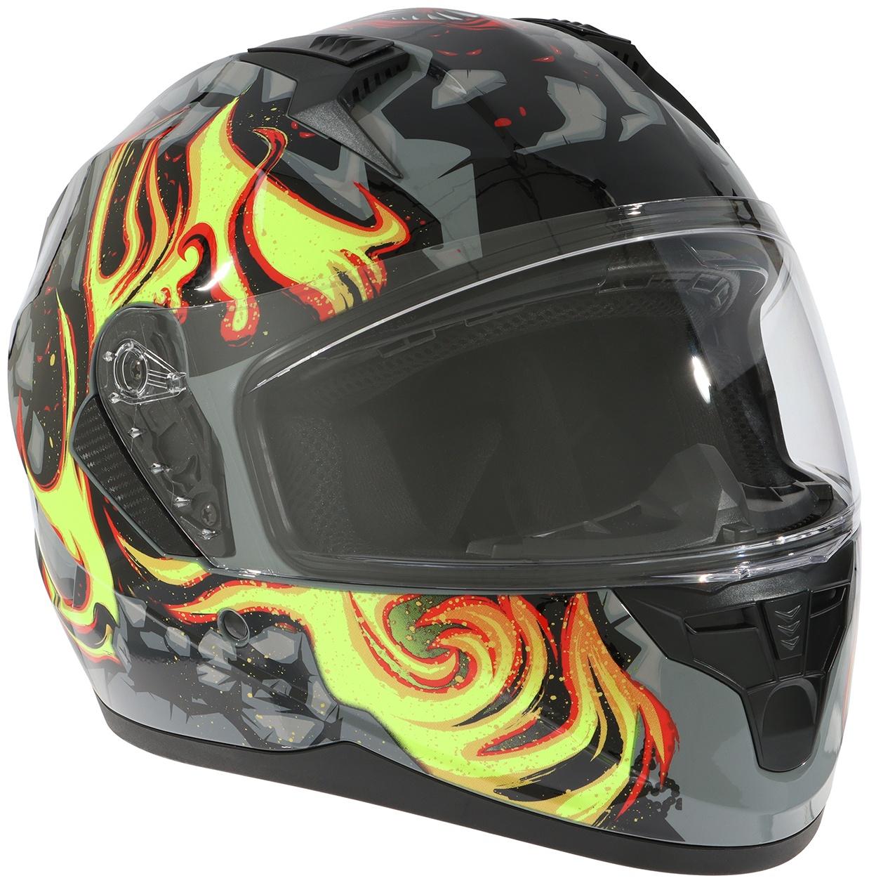 Шлем интеграл с двумя визорами, размер M (57-58), модель BLD-M67E, черно-желтый