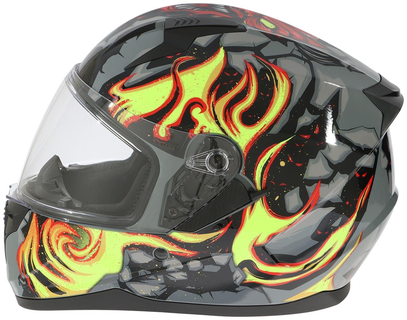 Шлем интеграл с двумя визорами, размер L (59-60), модель BLD-M67E, черно-желтый