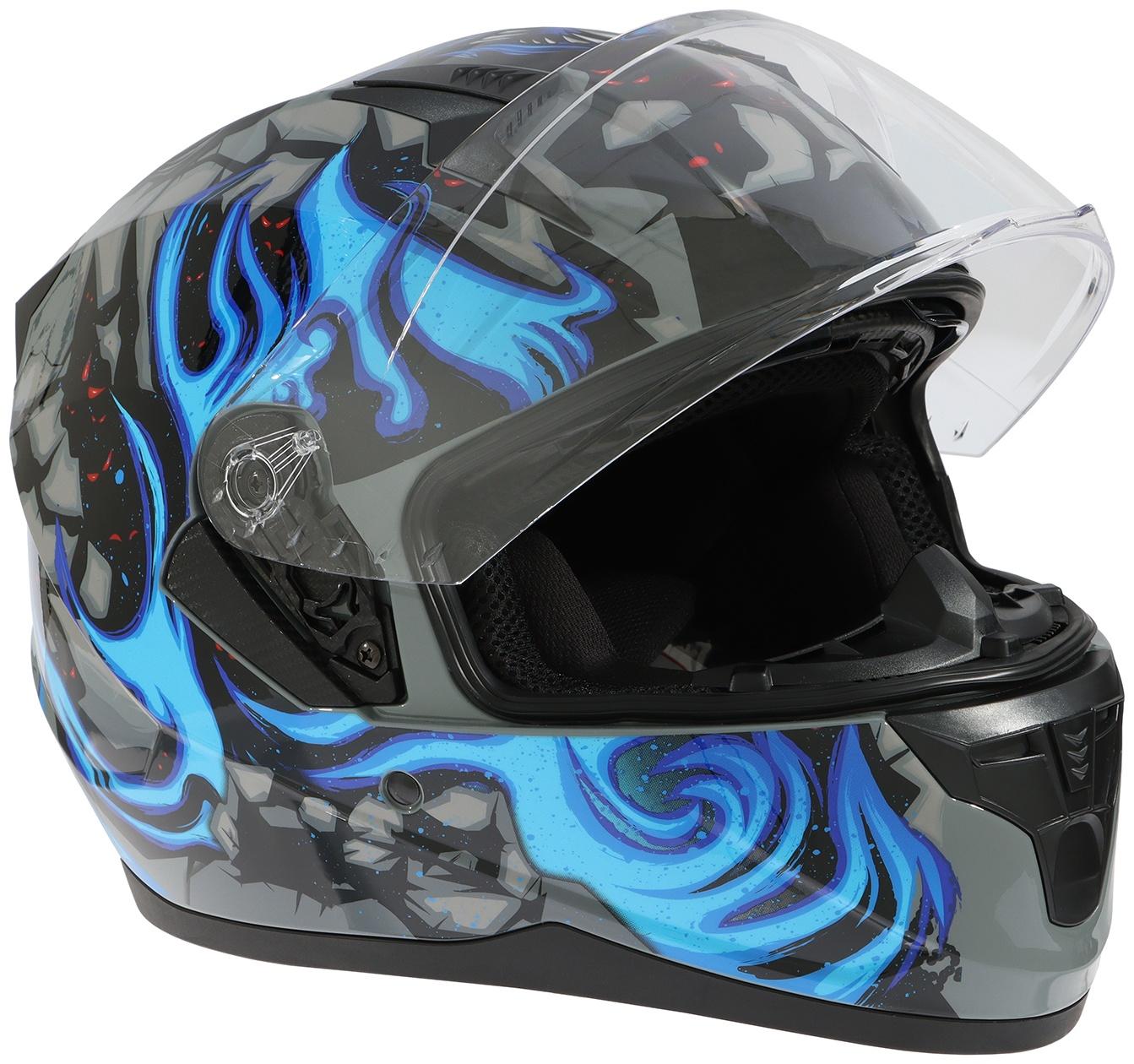 Шлем интеграл с двумя визорами, размер L (59-60), модель BLD-M67E, черно-синий