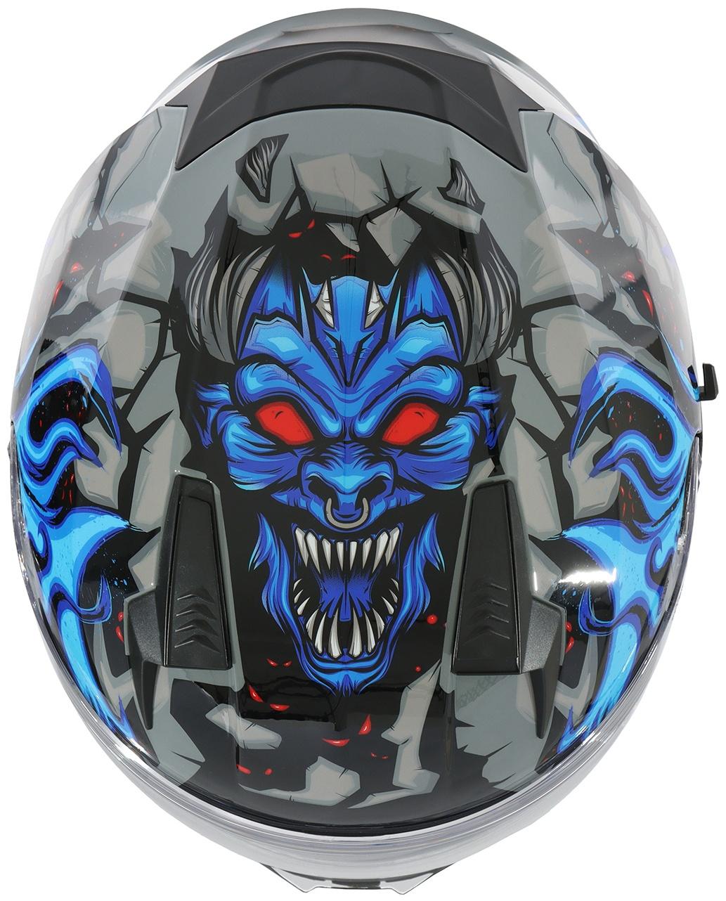 Шлем интеграл с двумя визорами, размер XL (60-61), модель BLD-M67E, черно-синий