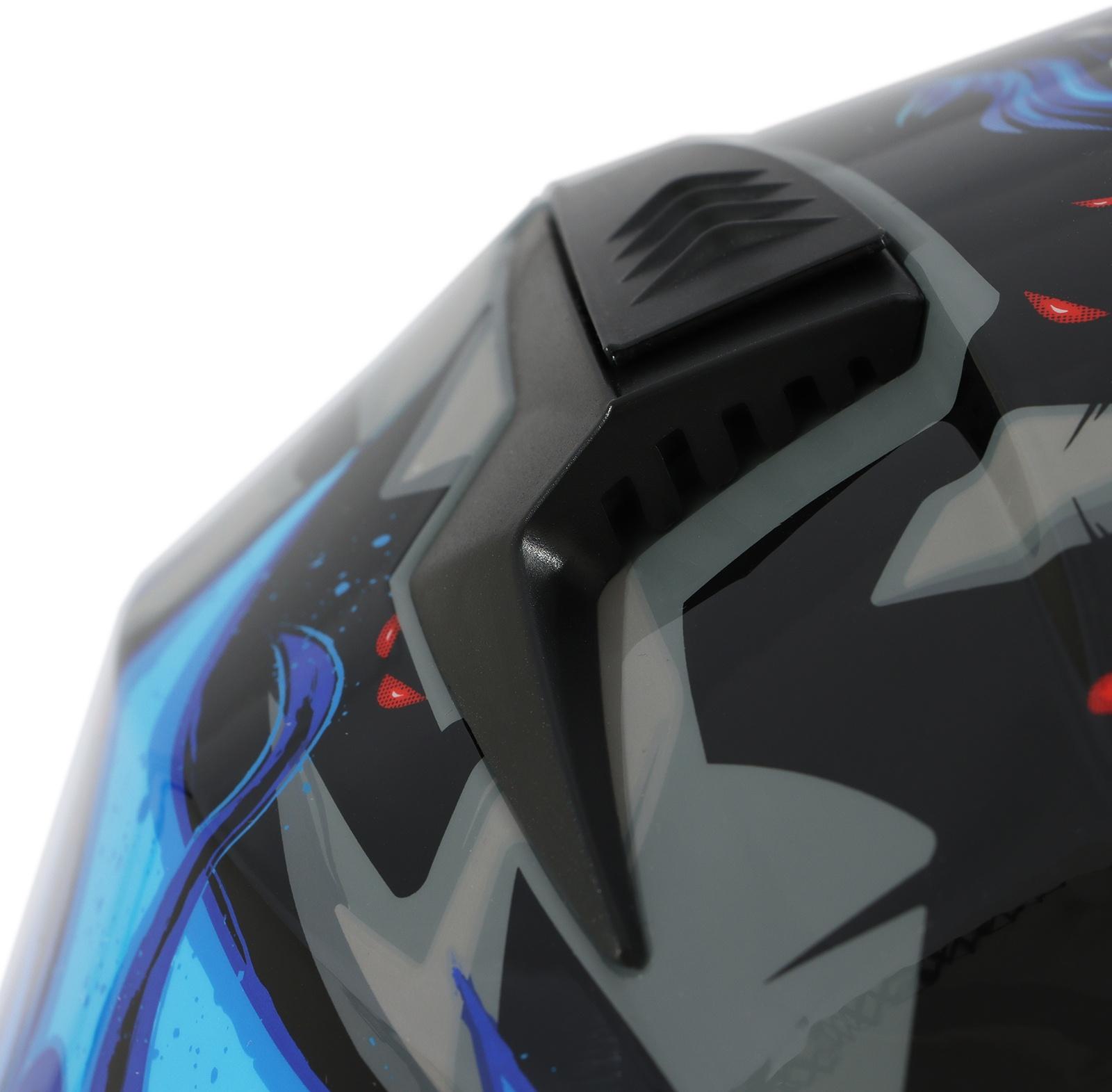 Шлем интеграл с двумя визорами, размер XL (60-61), модель BLD-M67E, черно-синий