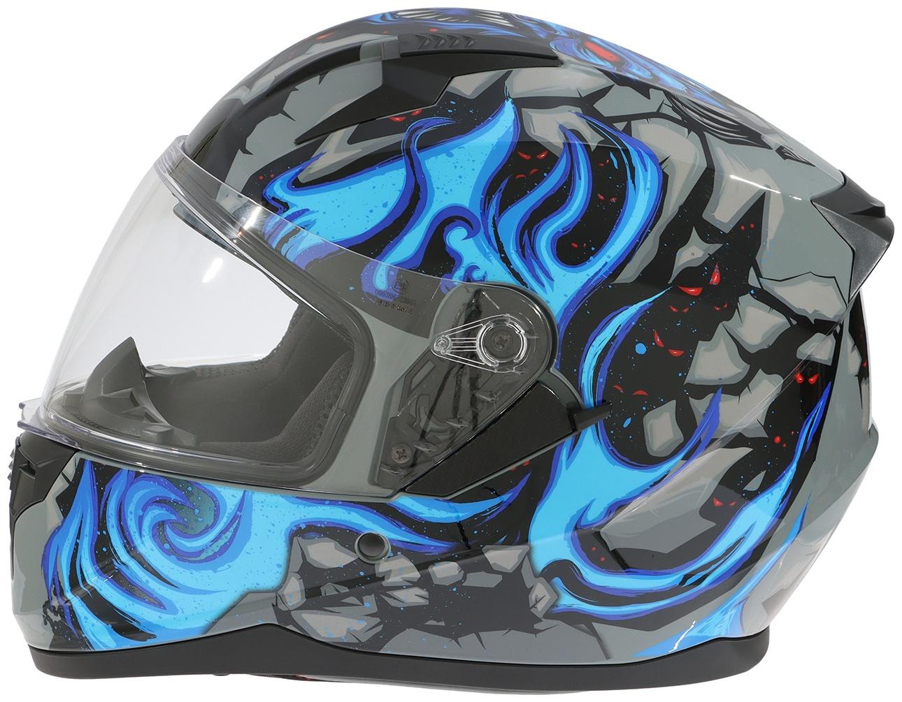 Шлем интеграл с двумя визорами, размер XL (60-61), модель BLD-M67E, черно-синий