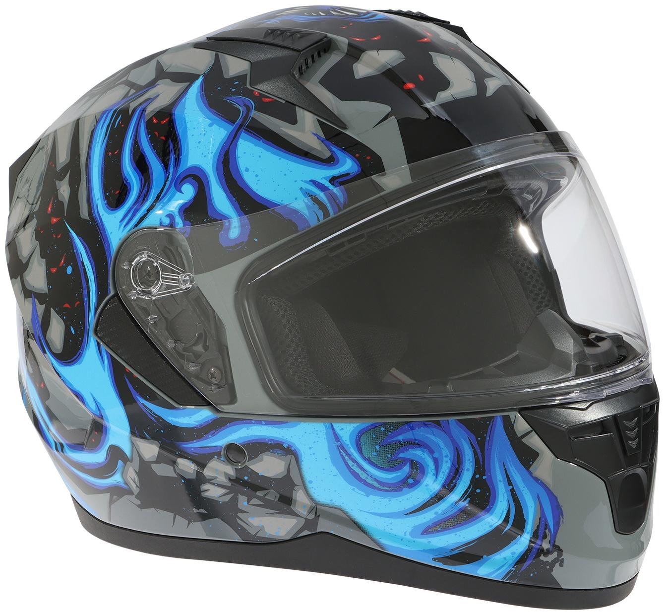 Шлем интеграл с двумя визорами, размер XL (60-61), модель BLD-M67E, черно-синий