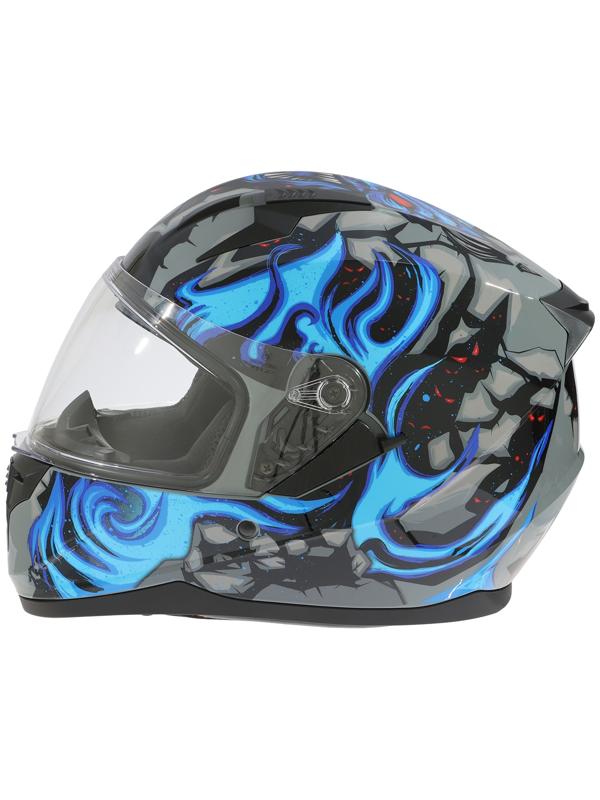 Шлем интеграл с двумя визорами, размер XL (60-61), модель BLD-M67E, черно-синий