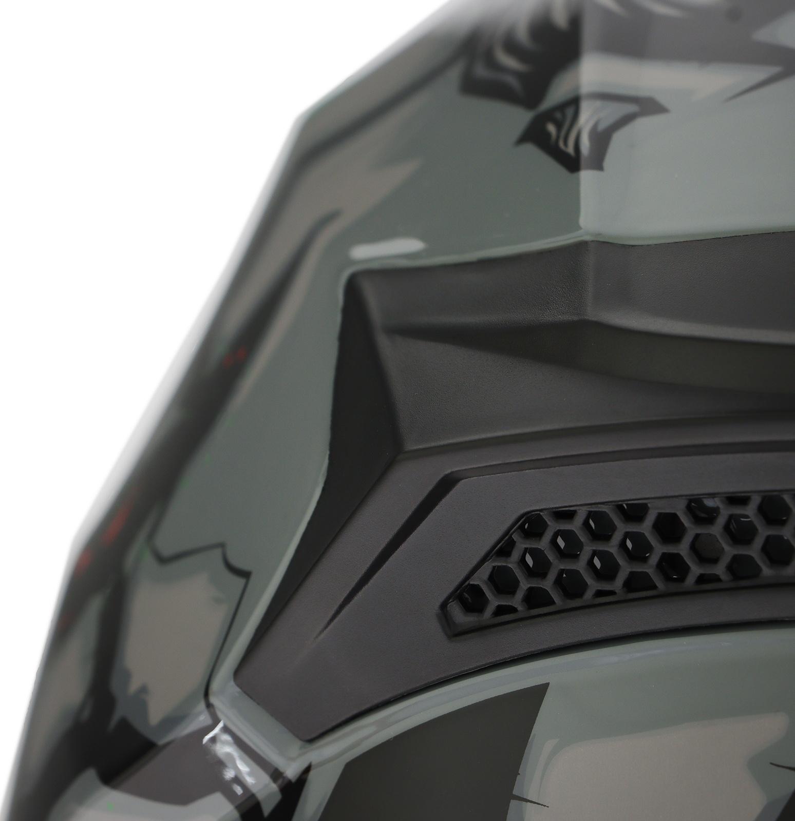 Шлем интеграл с двумя визорами, размер M (57-58), модель BLD-M67E, черно-зеленый