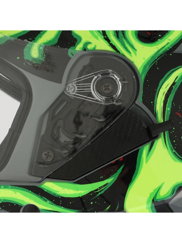 Шлем интеграл с двумя визорами, размер M (57-58), модель BLD-M67E, черно-зеленый