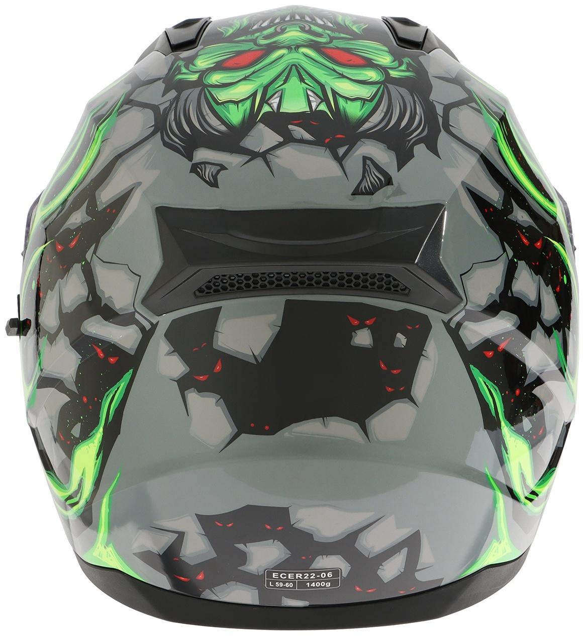 Шлем интеграл с двумя визорами, размер L (59-60), модель BLD-M67E, черно-зеленый